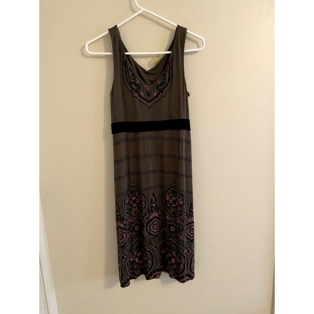 Athleta Gray Green Paisley Maxi Dress Size M Women's, Viscose Spandex Blend